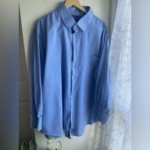 English Laundry Men’s Blue Dot Dress Shirt Neck 20 36/37T Button Down Formal EUC